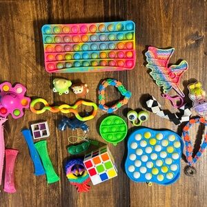 Assorted Kids Fidget Toy Set - Multicolor Pop It and Sensory Toys
